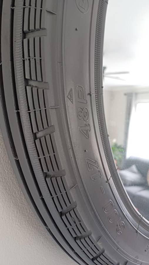 Grey Motorbike Tyre Mirror