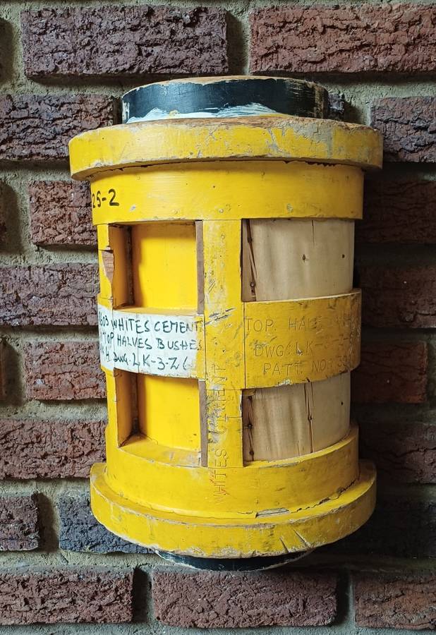Vintage Yellow Barrel Mould Wall Hangings  Set of 2