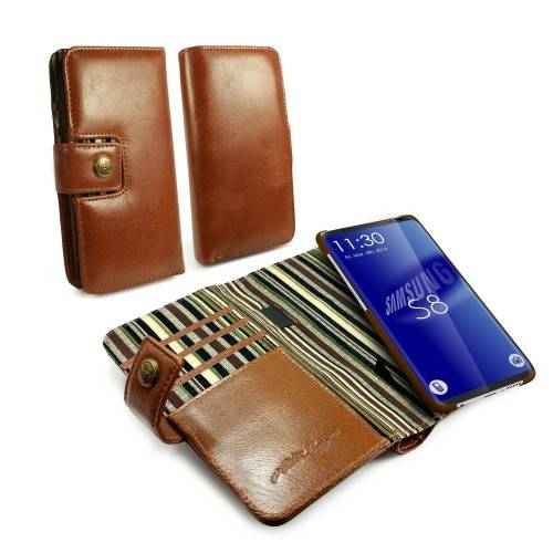 TUFF-LUV ALSTON CRAIG GENUINE LEATHER MAGNETIC WALLET FOR THE SAMSUNG GALAXY S8 - INCLUDES SCREEN PR