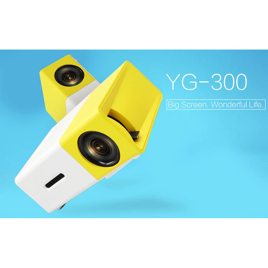 Image result for Portable HD LED Projector Laptop USB/SD/AV/HDMI - Black & Yellow