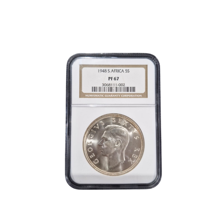 1948 South Africa 5 Shilling PF 67 NGC Graded