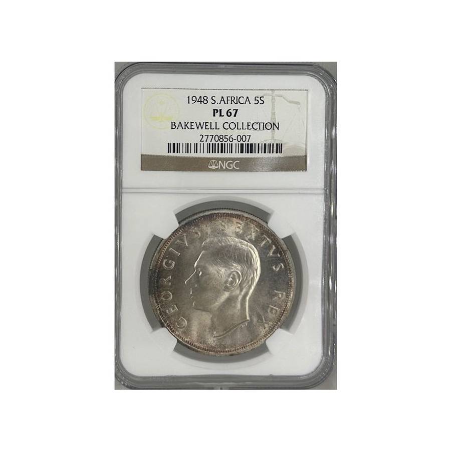 1948 South Africa 5 Shillings PL 67 NGC