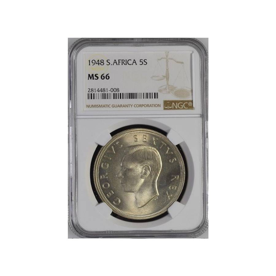 1948 South Africa 5 Shillings MS 66 NGC
