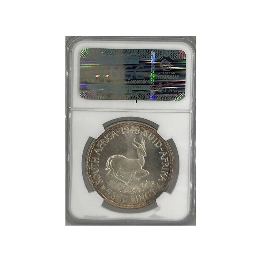 1948 South Africa 5 Shillings PL 67 NGC