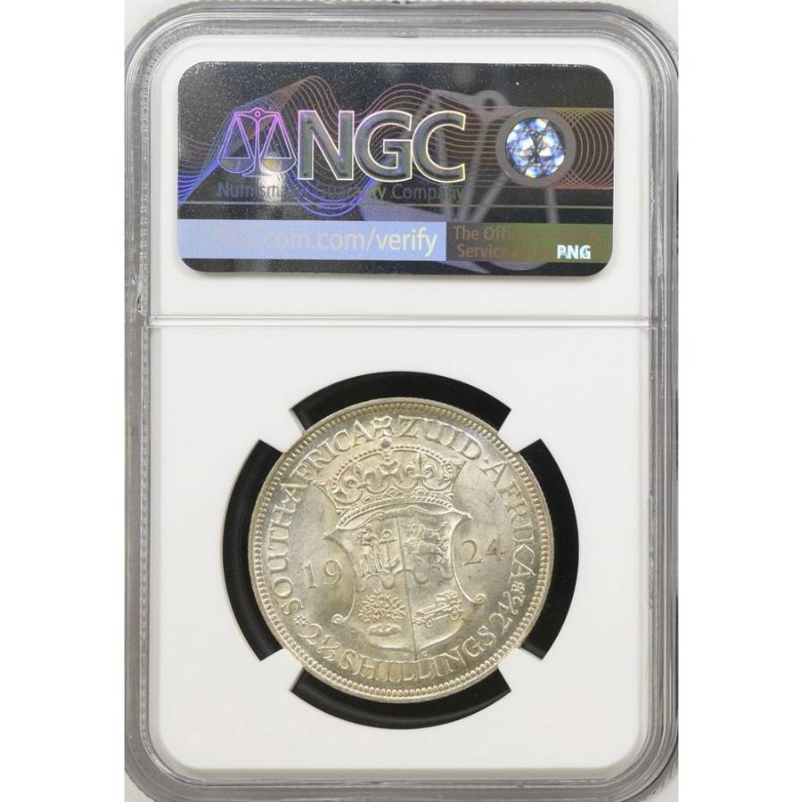 1924 South Africa 2.5 Shillings MS 62 NGC