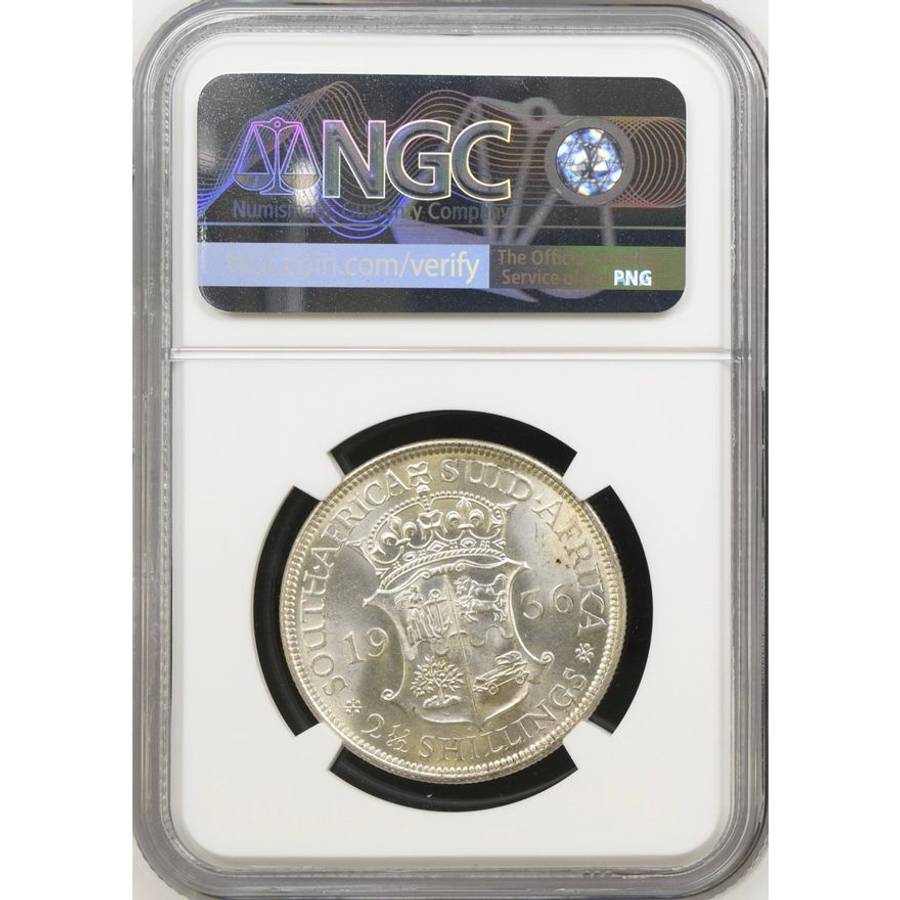 1936 South Africa 2.5 Shillings MS 61 NGC
