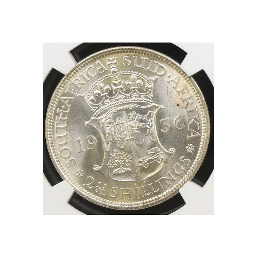 1936 South Africa 2.5 Shillings MS 61 NGC