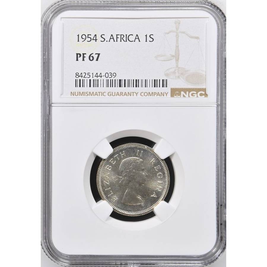 1954 South Africa Shilling PF 67 NGC Graded