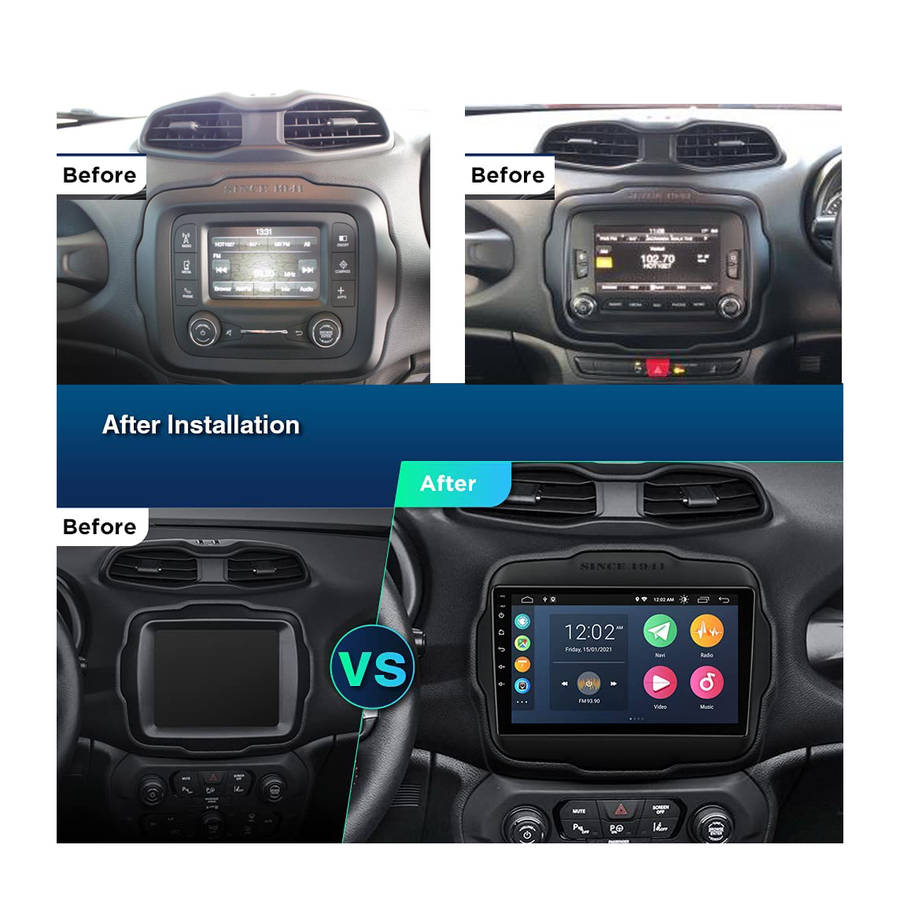 Jeep Renegade 2015 - 2020 Android GPS Navigation Bluetooth Radio Unit with Carplay