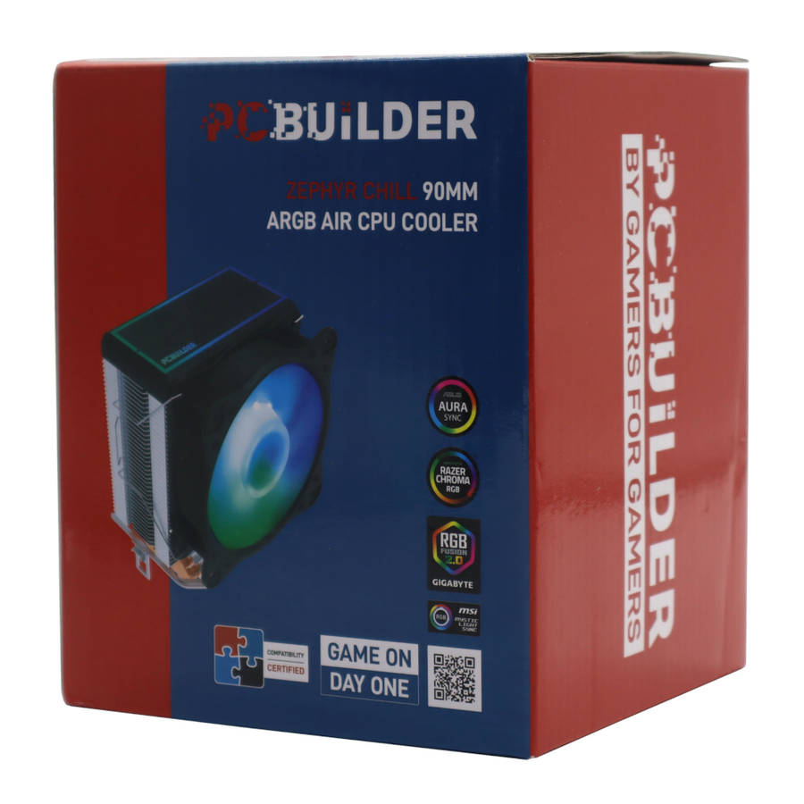 PCBuilder Zephyr Chill 90MM ARGB AIR CPU Cooler