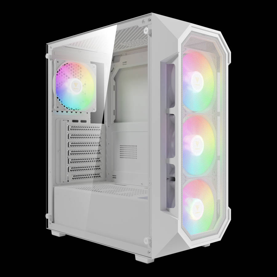 GAMDIAS _ AURA GC1 ELITE WHITE Mesh RGB Mid-tower Case