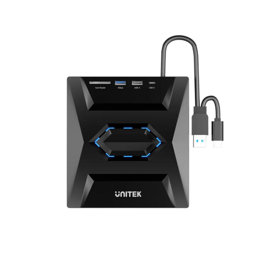 5-in-1 External Optical Drive with USB Hub