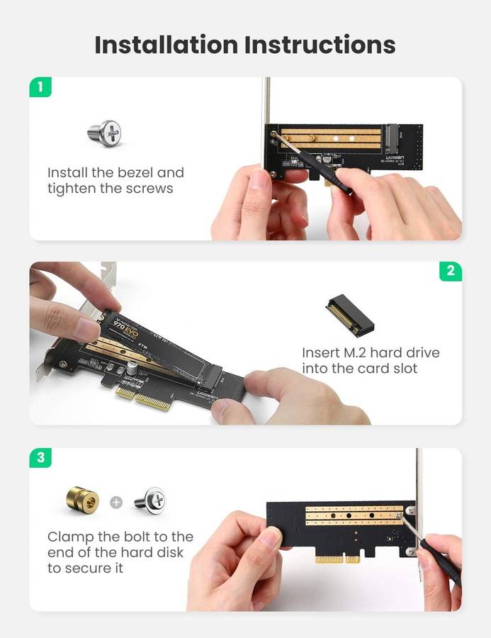 Ugreen PCIe 3.0 x 4 NVME M.2 SSD Converter Adapter