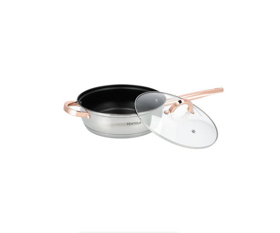 Kithi Group 12-Piece Silver & Gold Stainless Steel Cookware Set