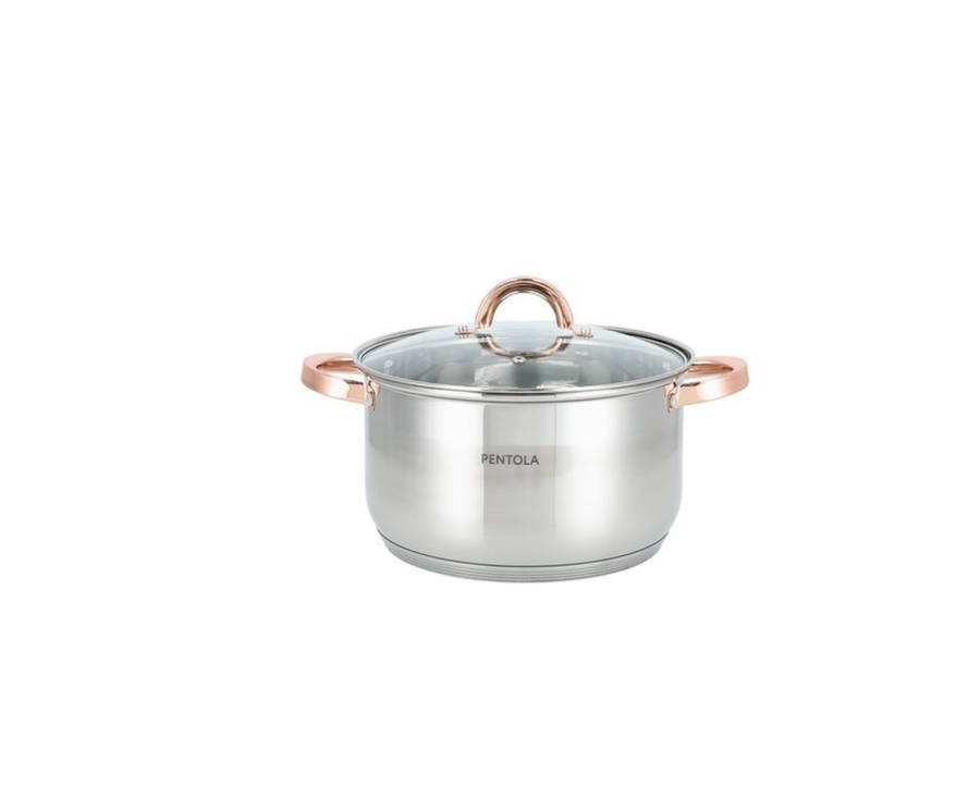 Kithi Group 12-Piece Silver & Gold Stainless Steel Cookware Set
