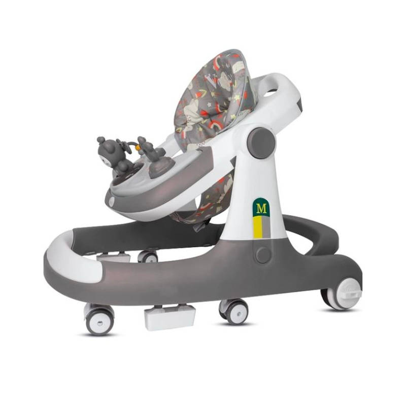 4-in-1 Baby Walker with Musical Dashboard and Adjustable Support