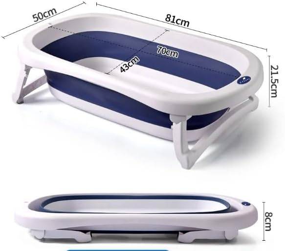 Navy Temperature Sensing Foldable Infant Bath Tub