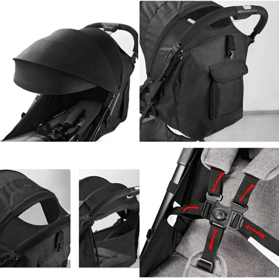 Lightweight Folding Baby Stroller with 5-Point Harness
