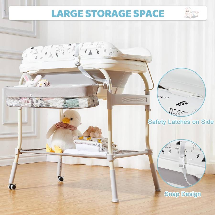 2-in-1 Portable Baby Bathtub with Changing Table