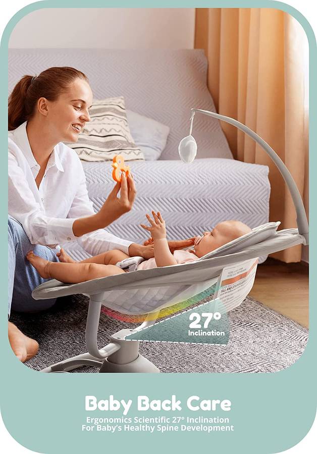 Remote Control Baby Swing Bouncer with Adjustable Speed & Rocking Functions