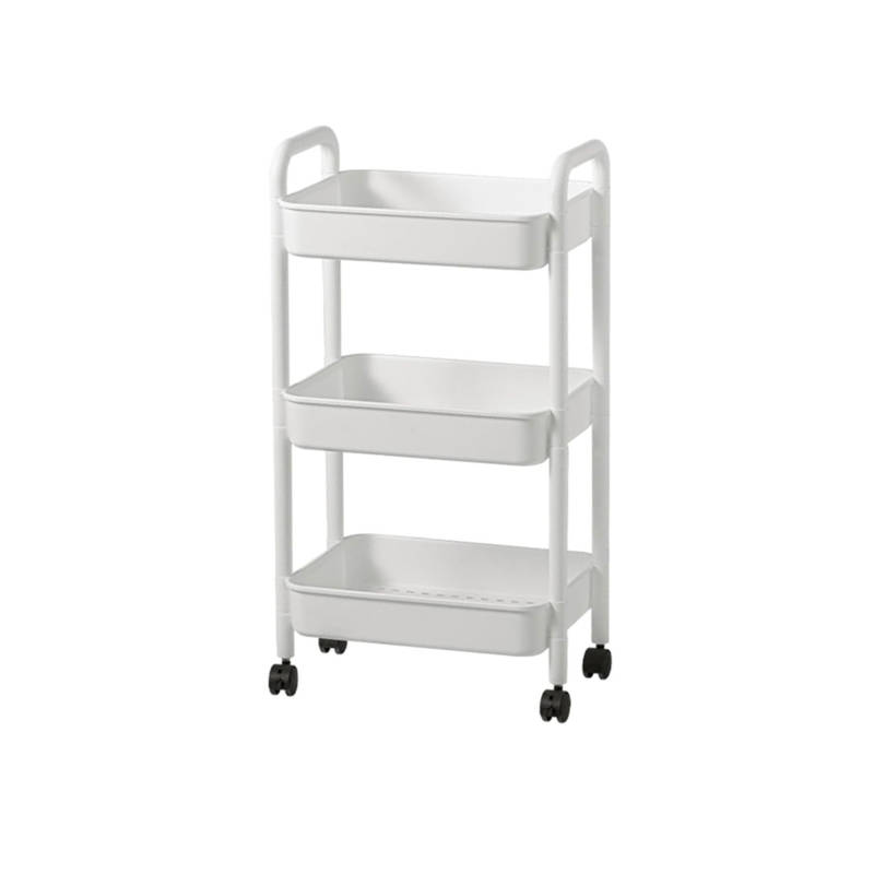3-Tier Thick Pipe Rolling Trolley - Movable Storage Shelf Unit