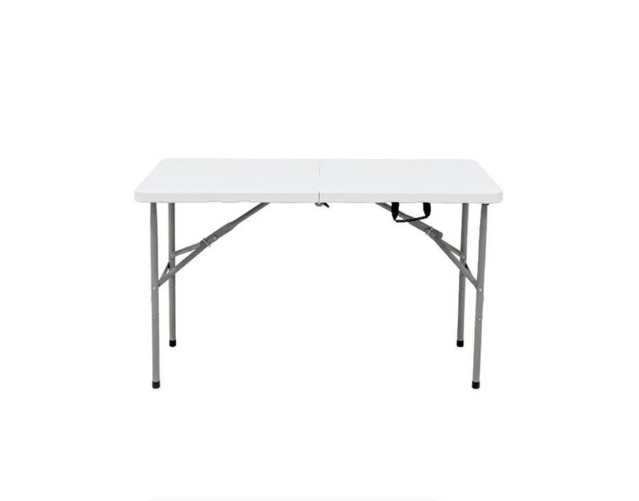 Plastic White Rectangular Foldable Table with 4 Foldable Chairs