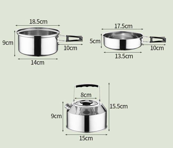 Premium Stainless Steel Camping Cookware Set