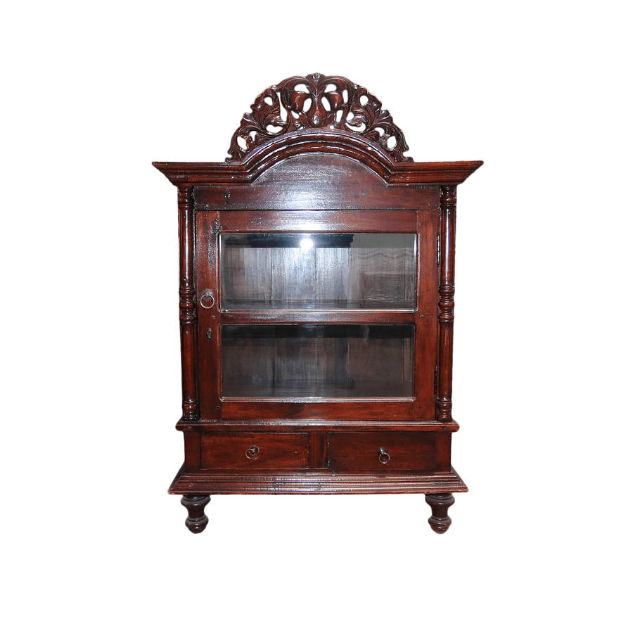 Carved Antique Display Cabinet