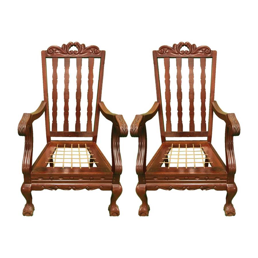 High Back Ball & Claw Arm Chairs