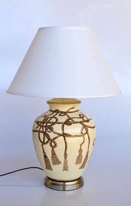Rope Tassle Lamp Off White Shade