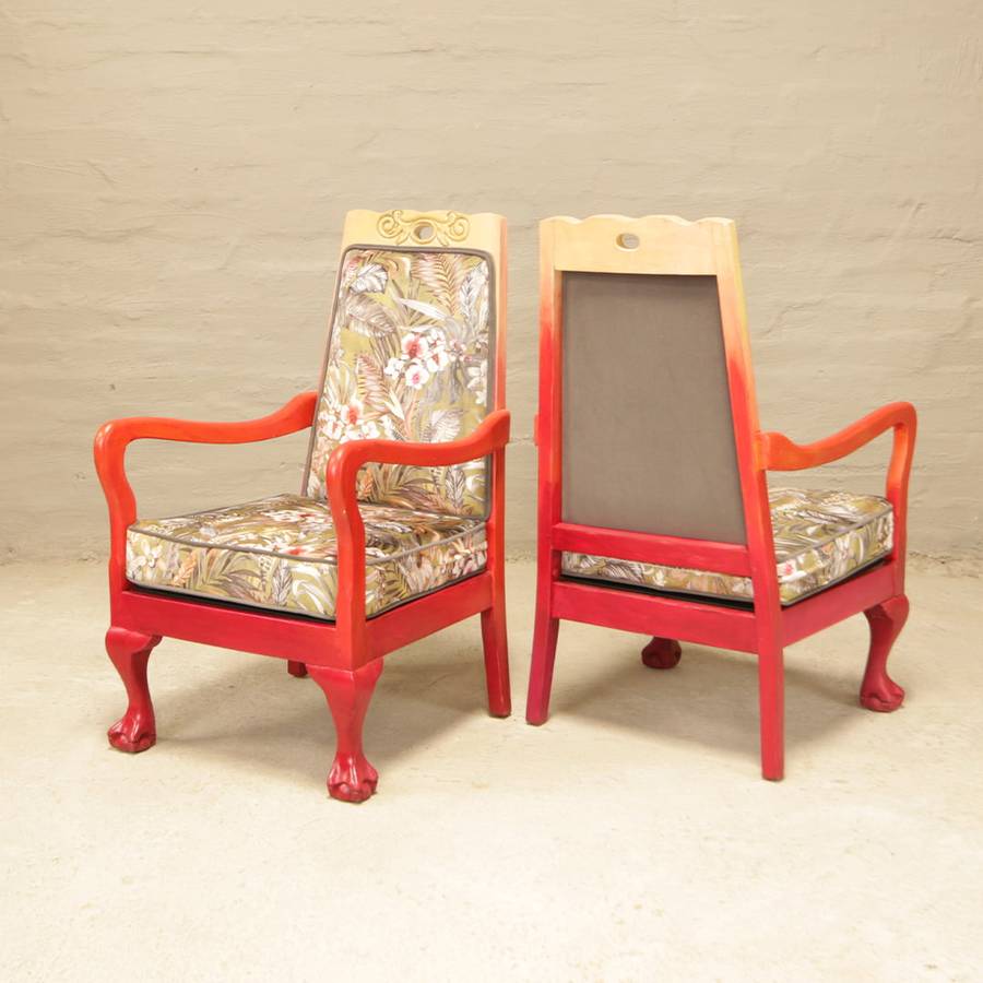 Antique Ombre Arm Chairs