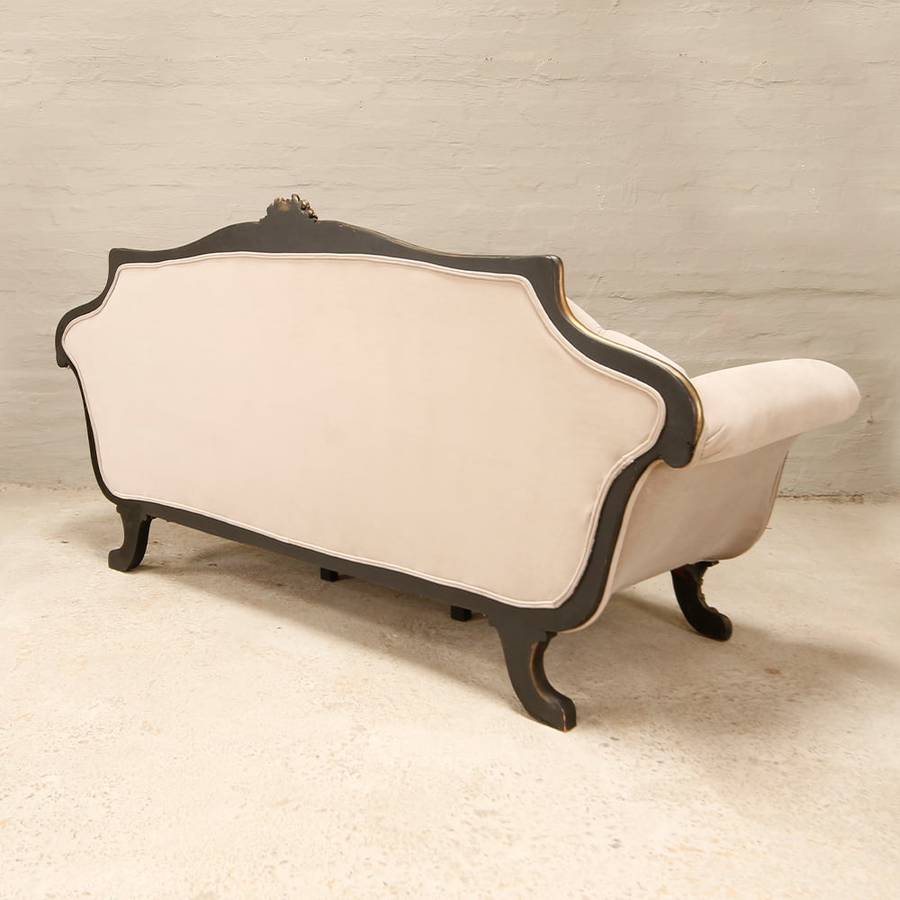 Victorian carved 3 Seater Sofa with velvet