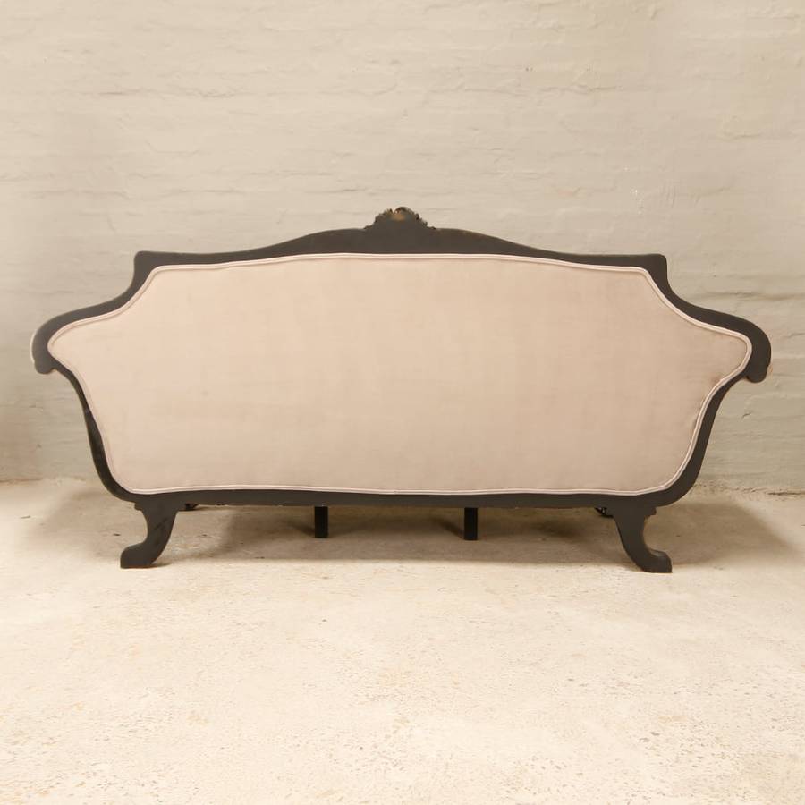 Victorian carved 3 Seater Sofa with velvet