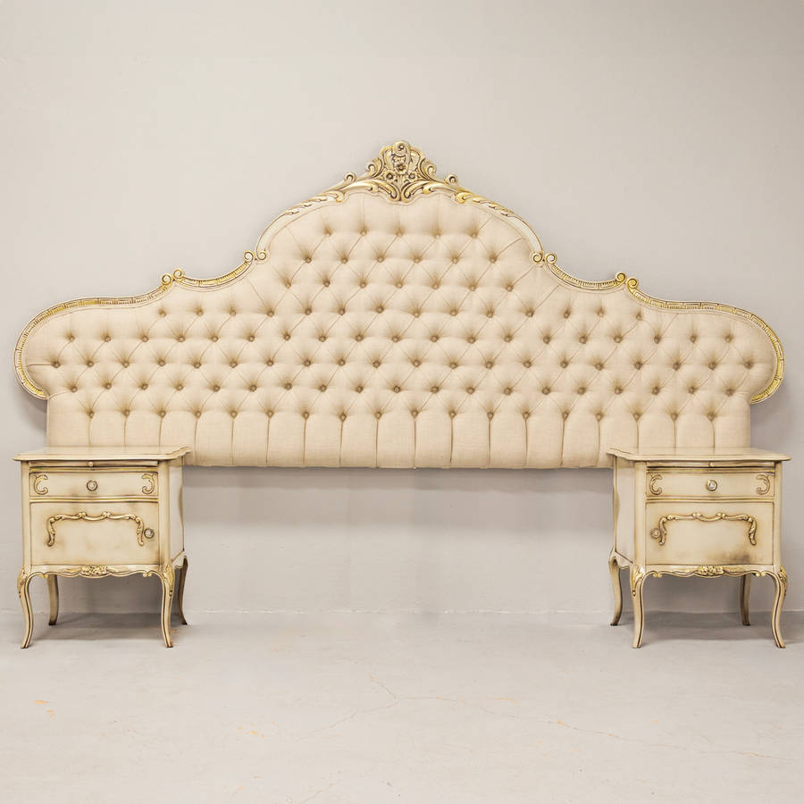 Decorative Headboard and Pedestals