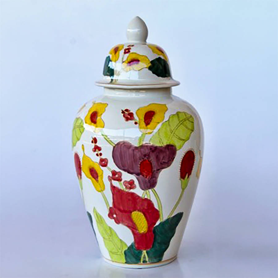 Large Floral Ginger Jar