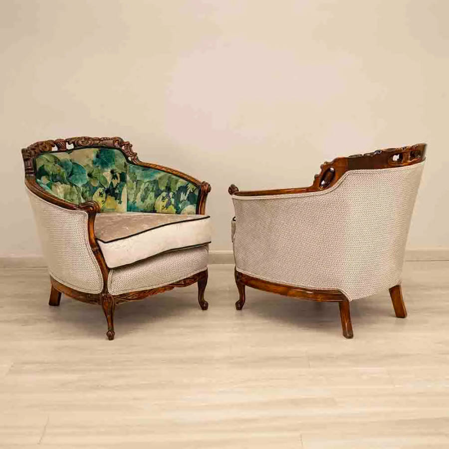 Italian Carved Arm Chairs