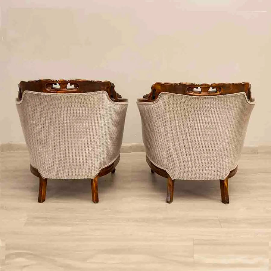 Italian Carved Arm Chairs