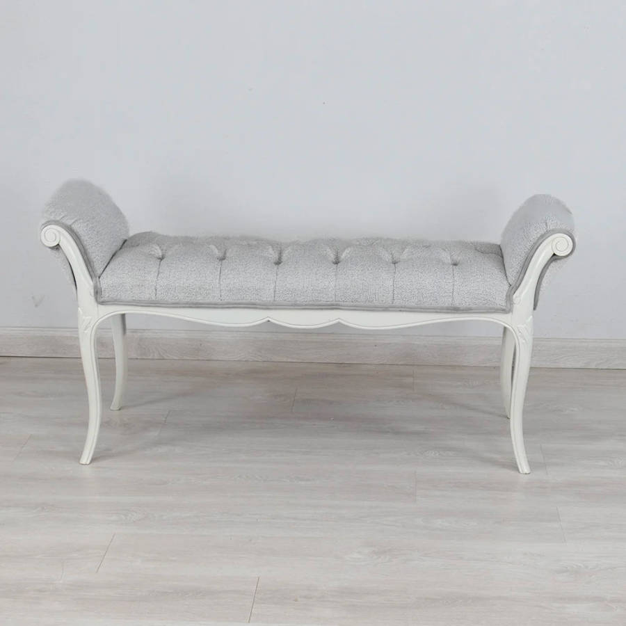Elegant Grey Bench Stool