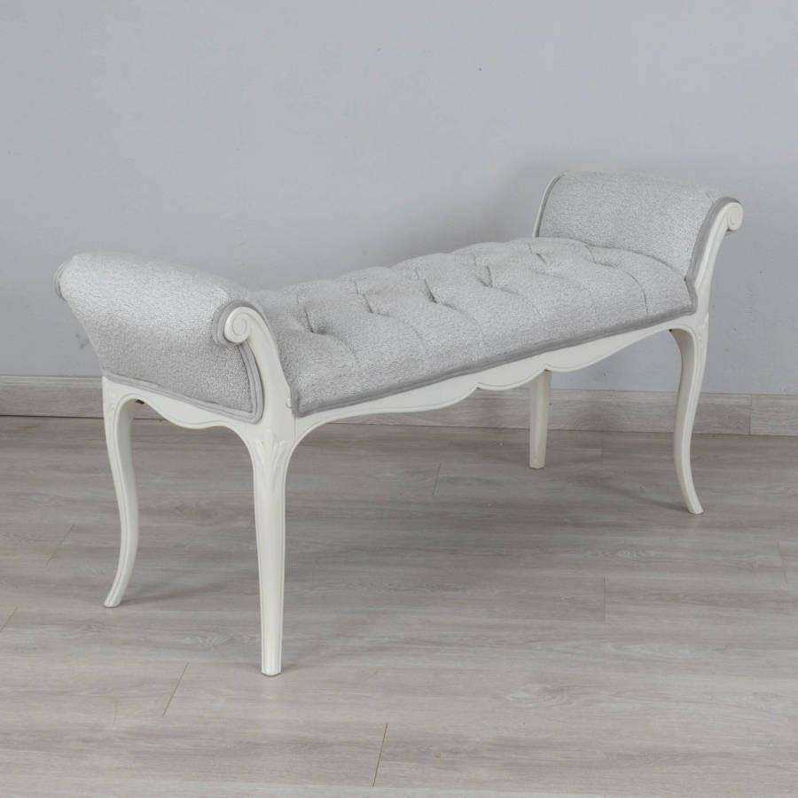 Elegant Grey Bench Stool