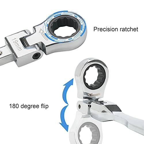 20-Piece flex head ratchet wrenches set