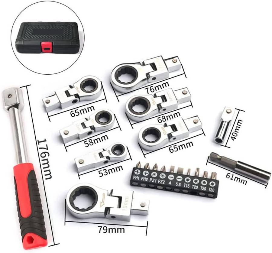 20-Piece flex head ratchet wrenches set