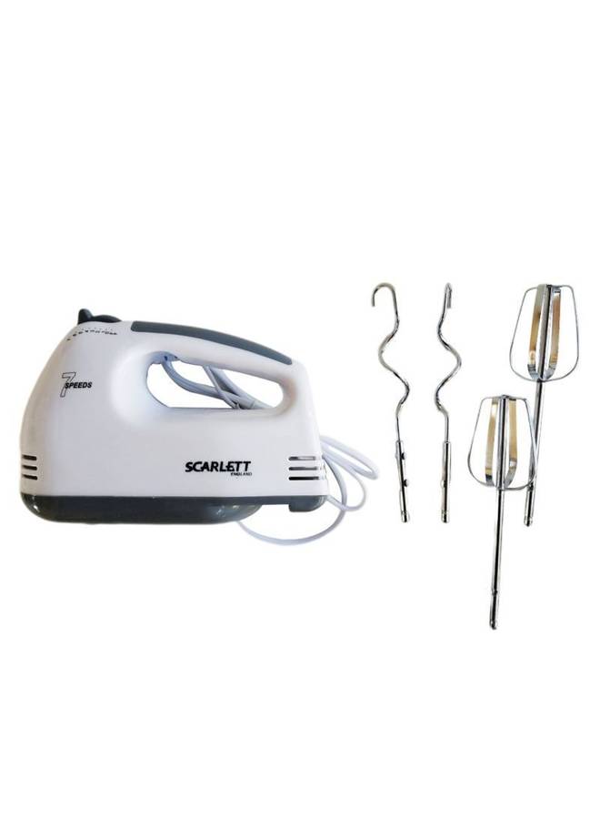 Scarlett 7 Speed Hand Mixer 200W With Stainless Steel Bowl0