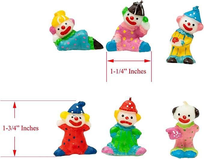 Clown Birthday Candles Pack Of 18 Candles
