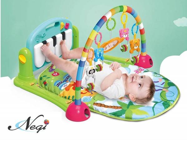 Negi Newborn Baby Play Gym Multi-Function Piano Fitness Rack with Music  Rattle Infant Activity Play Mat ( Multi-Color) (Baby Play Gym Mat)