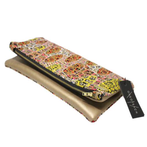 Vibrant Gold Fold-Over Clutch Bag