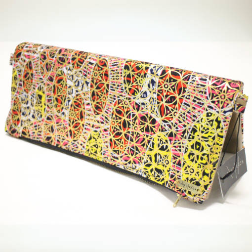 Vibrant Gold Fold-Over Clutch Bag