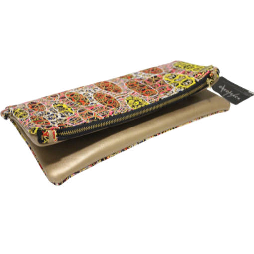 Vibrant Gold Fold-Over Clutch Bag