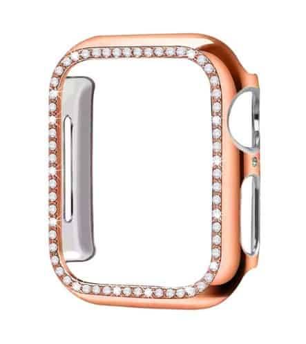 KD Cover with Bling Crystal Diamonds PC Protective Frame 40mm Apple Watch  Rose Gold