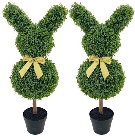 Artificial Rabbit Shaped Topiary Tree set of 2
