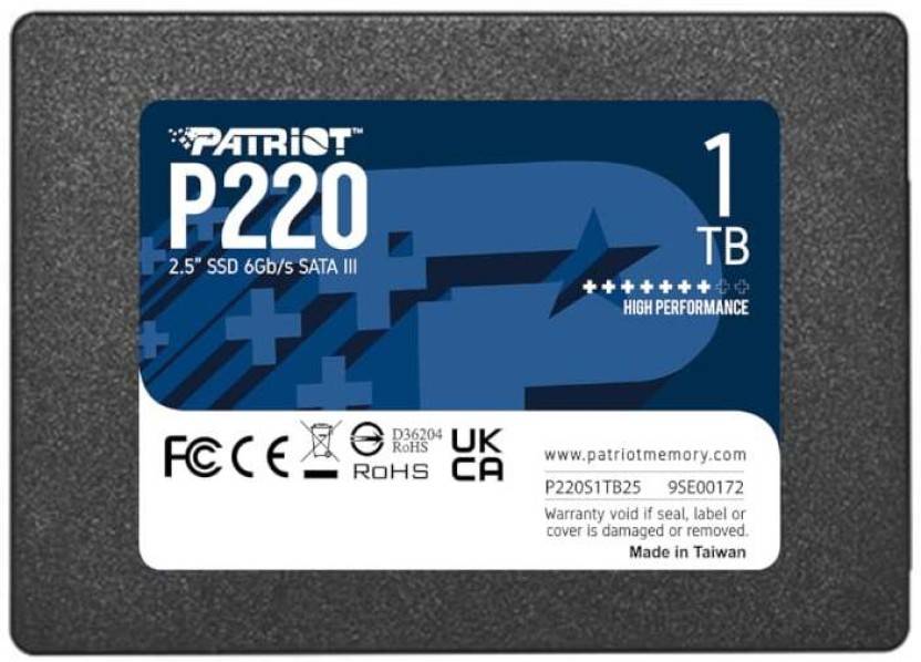 Patriot 1000 GB SSD (P220S1TB25)  (Interface: SATA III, Form Factor: 2.5 Inch)
